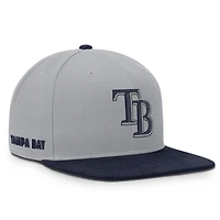 Casquette snapback Nike grise/marine Tampa Bay Rays Primetime Pro Dri-FIT pour homme