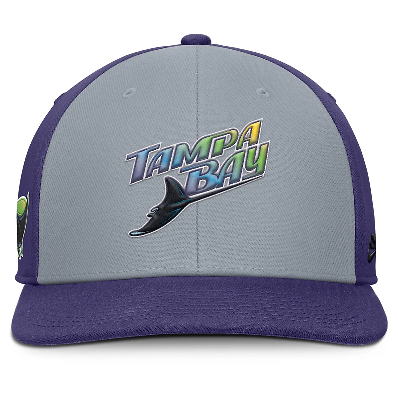 Casquette Snapback Nike Pro Performance pour homme, gris/violet, Tampa Bay Rays