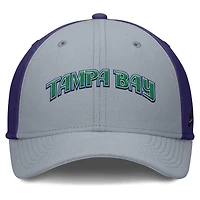 Casquette Nike Performance Flex Rise Swoosh pour homme, gris/violet, des Rays de Tampa Bay