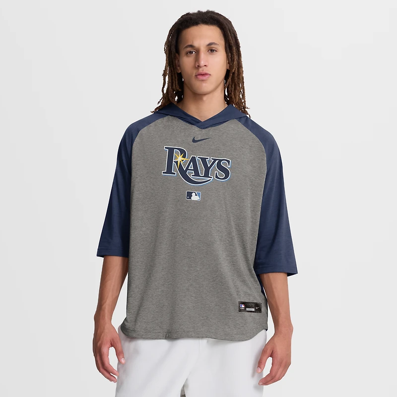T-shirt à capuche Nike Authentic Collection Flux Dri-FIT gris Tampa Bay Rays pour homme