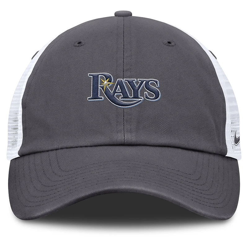 Casquette de camionneur ajustable Nike grise Tampa Bay Rays Wordmark Club pour homme