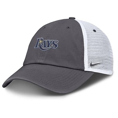 Casquette de camionneur ajustable Nike grise Tampa Bay Rays Wordmark Club pour homme