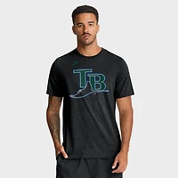 T-shirt Nike Heather Black Tampa Bay Rays Cooperstown Logo Tri-Blend pour homme