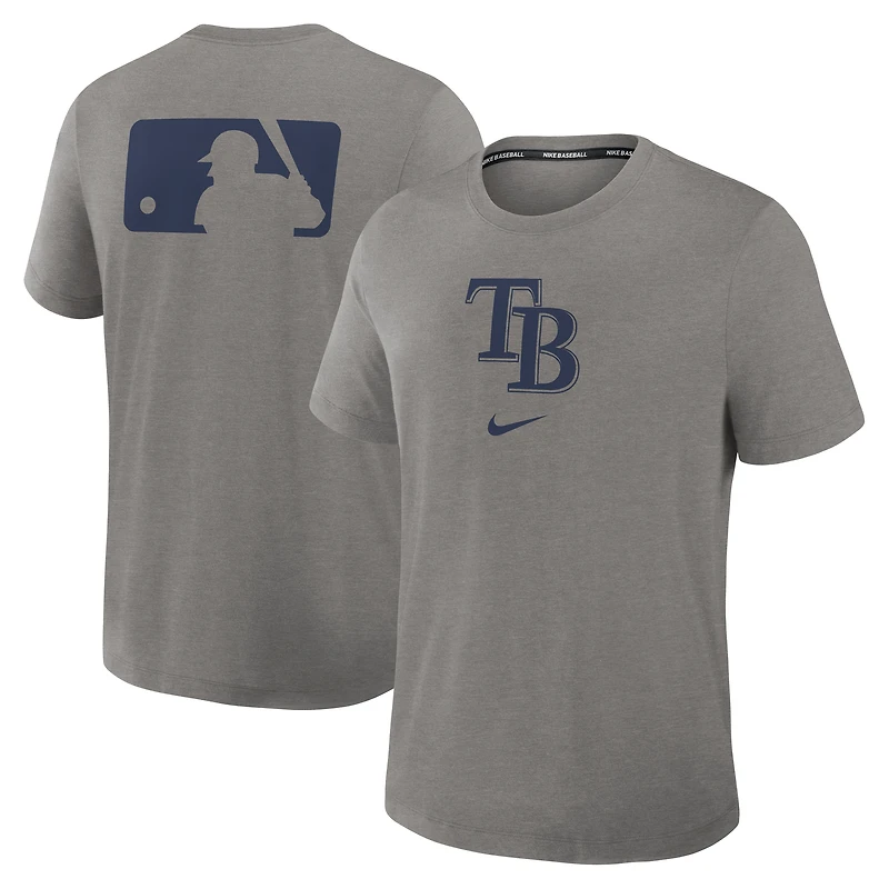 Men's Nike Heather Charcoal Tampa Bay Rays Authentic Collection Early Work Tri-Blend Dri-FIT T-Shirt
