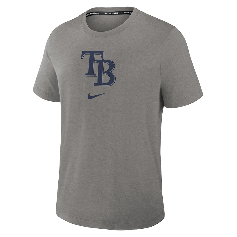 Men's Nike Heather Charcoal Tampa Bay Rays Authentic Collection Early Work Tri-Blend Dri-FIT T-Shirt