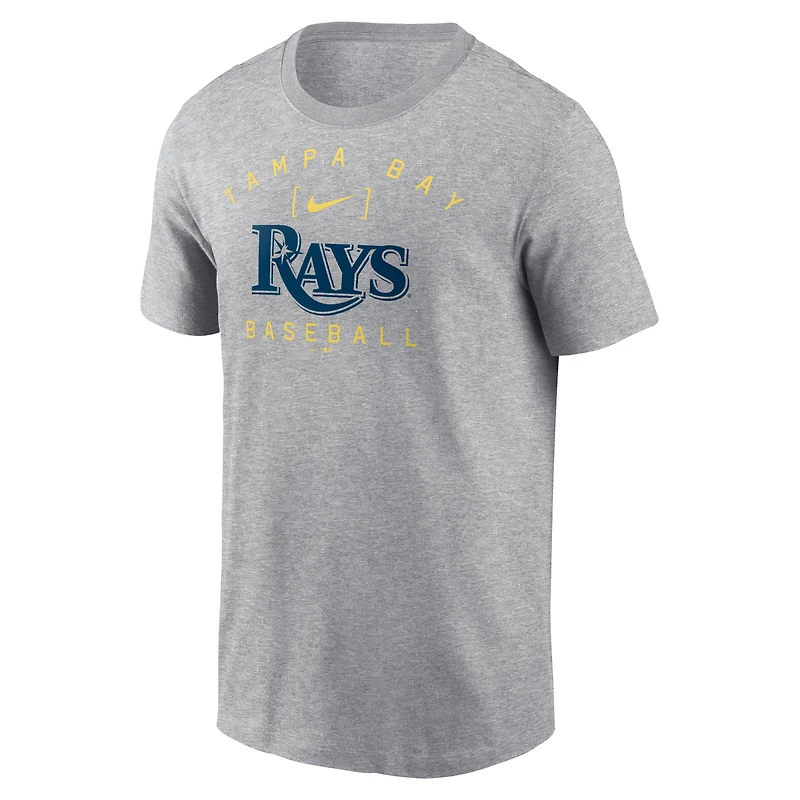 T-shirt Nike Heather Grey Tampa Bay Rays Home Team Athletic Arch pour homme