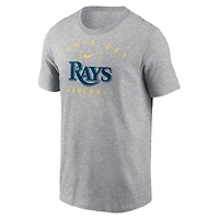 T-shirt Nike Heather Grey Tampa Bay Rays Home Team Athletic Arch pour homme