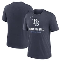 T-shirt Nike bleu marine chiné pour homme avec logo des Rays de Tampa Bay