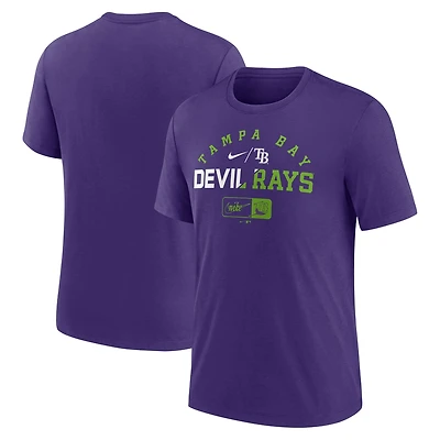 T-shirt à trois mélanges Slash Nike Heather Purple Rays de Tampa Bay pour homme