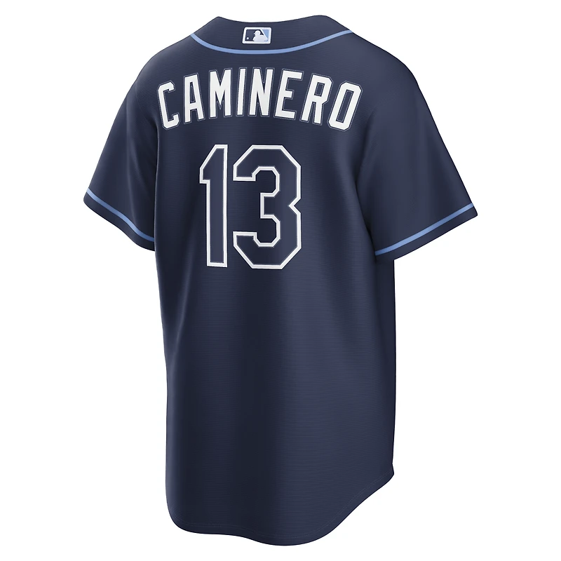 Men's Nike Junior Caminero Navy Tampa Bay Rays Road Replica Jersey