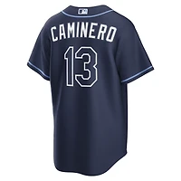 Men's Nike Junior Caminero Navy Tampa Bay Rays Road Replica Jersey