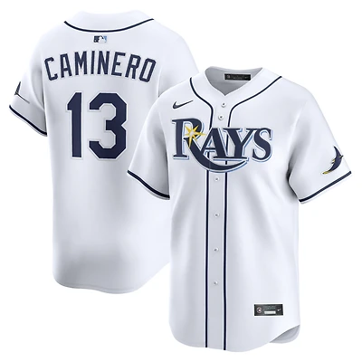 Men's Nike Junior Caminero White Tampa Bay Rays Home Limited Jersey
