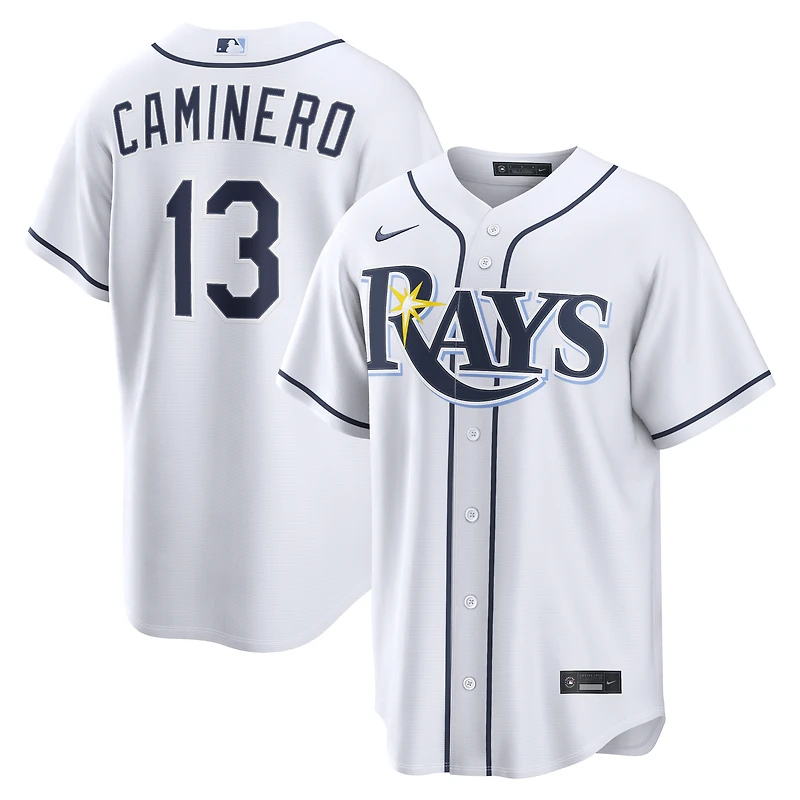 Maillot réplique domicile Nike Junior Caminero blanc des Tampa Bay Rays pour homme