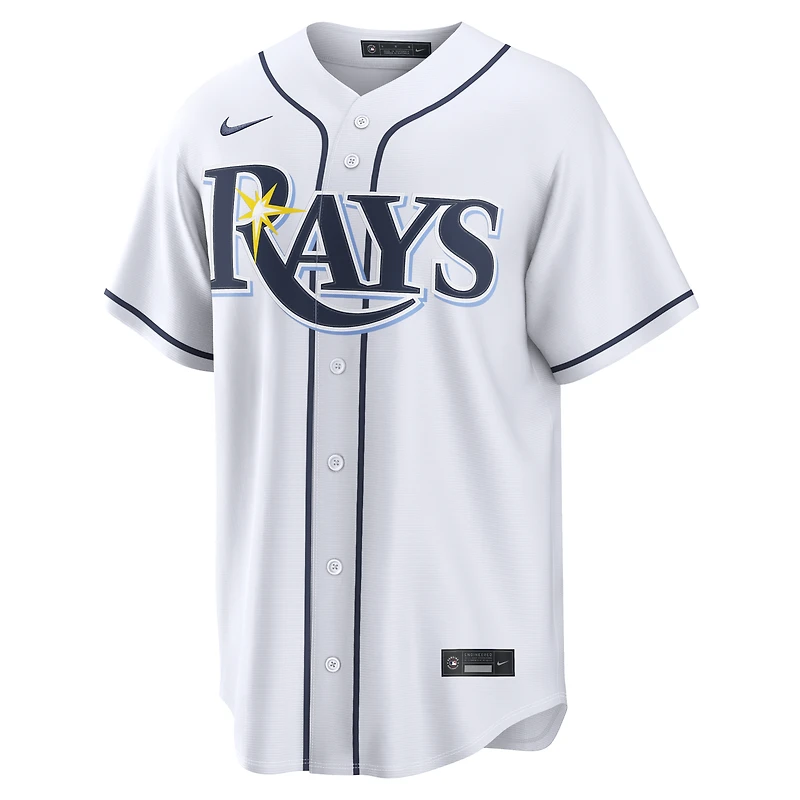 Men's Nike Junior Caminero White Tampa Bay Rays Home Replica Jersey