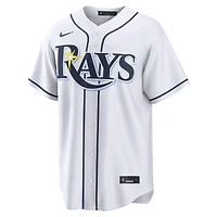 Men's Nike Junior Caminero White Tampa Bay Rays Home Replica Jersey