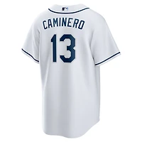 Men's Nike Junior Caminero White Tampa Bay Rays Home Replica Player Jersey