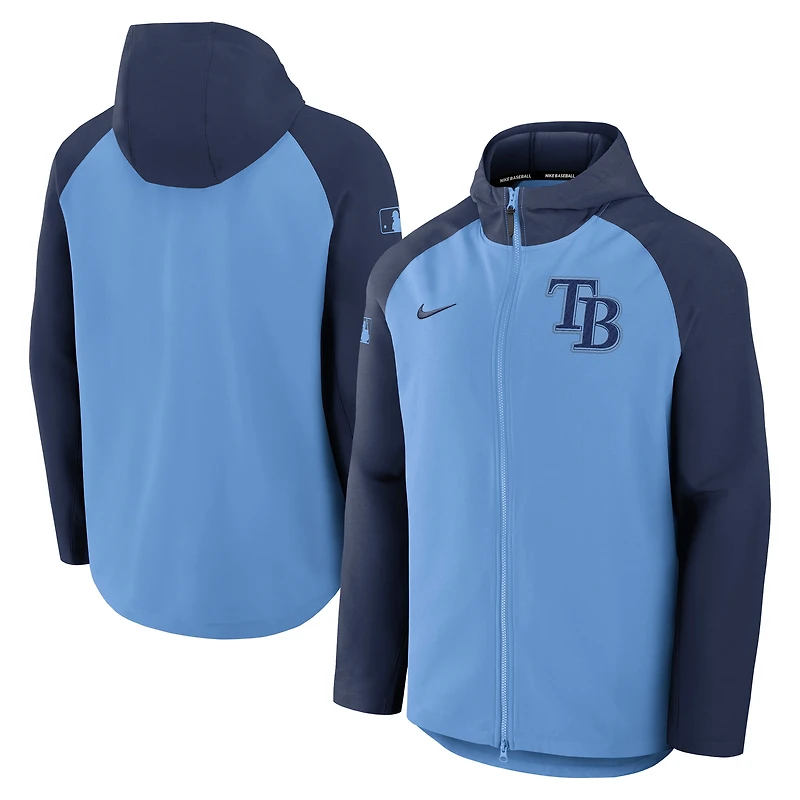 Men's Nike Light Blue/Navy Tampa Bay Rays Authentic Collection Raglan Performance Full-Zip Jacket