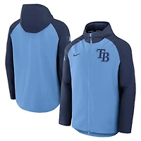 Men's Nike Light Blue/Navy Tampa Bay Rays Authentic Collection Raglan Performance Full-Zip Jacket