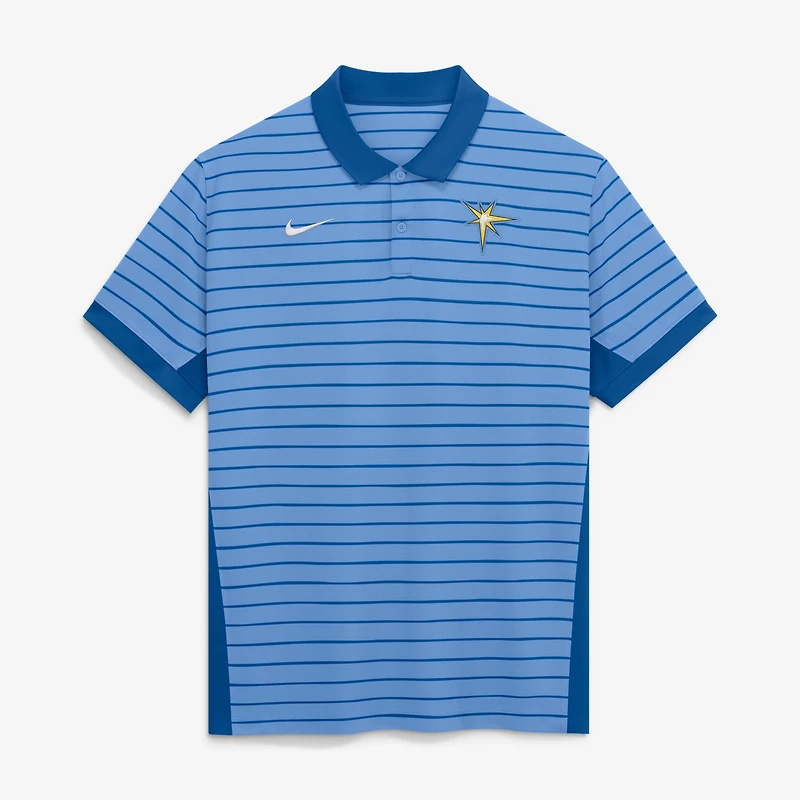 Men's Nike Light Blue Tampa Bay Rays Authentic Collection Striped Victory Dri-FIT Polo