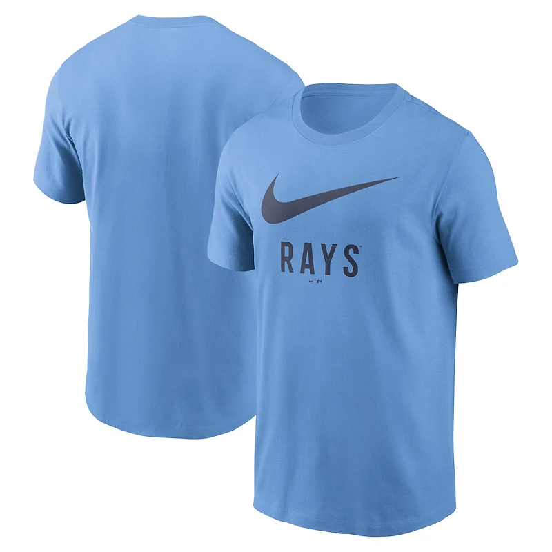 T-shirt Nike bleu clair avec logo Swoosh des Tampa Bay Rays pour homme