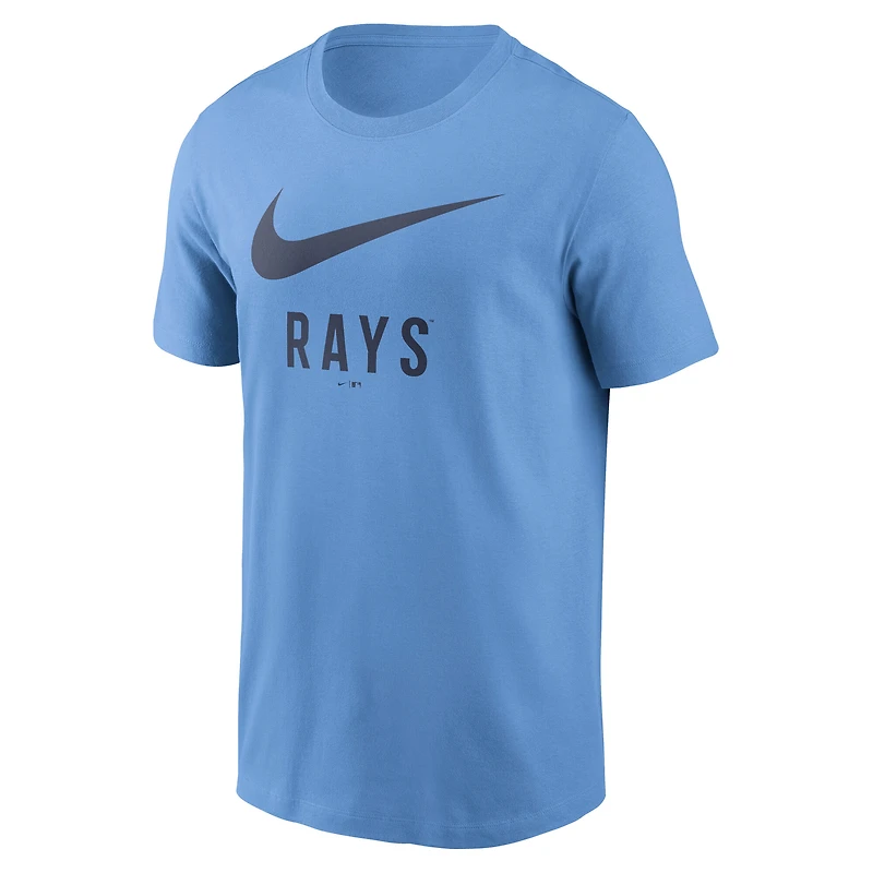 T-shirt Nike bleu clair avec logo Swoosh des Tampa Bay Rays pour homme