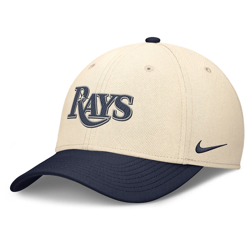 Casquette Nike Performance Flex Statement Rise pour homme, couleur naturelle/bleu marine, des Rays de Tampa Bay