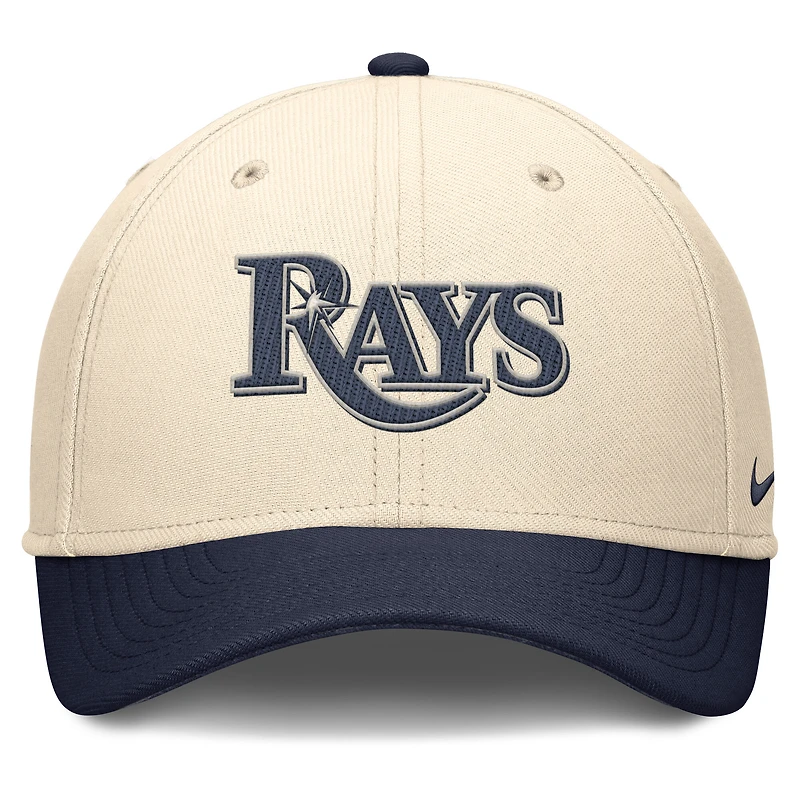 Casquette Nike Performance Flex Statement Rise pour homme, couleur naturelle/bleu marine, des Rays de Tampa Bay