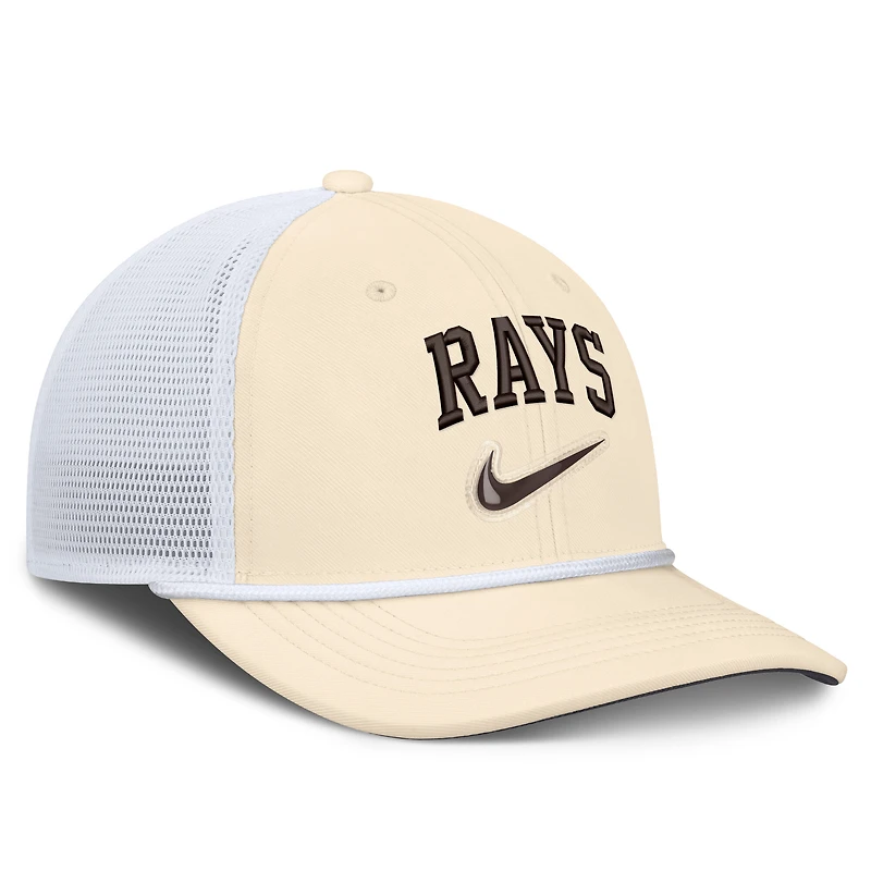 Men's Nike Natural/White Tampa Bay Rays Rise Dri-FIT Trucker Adjustable Hat​