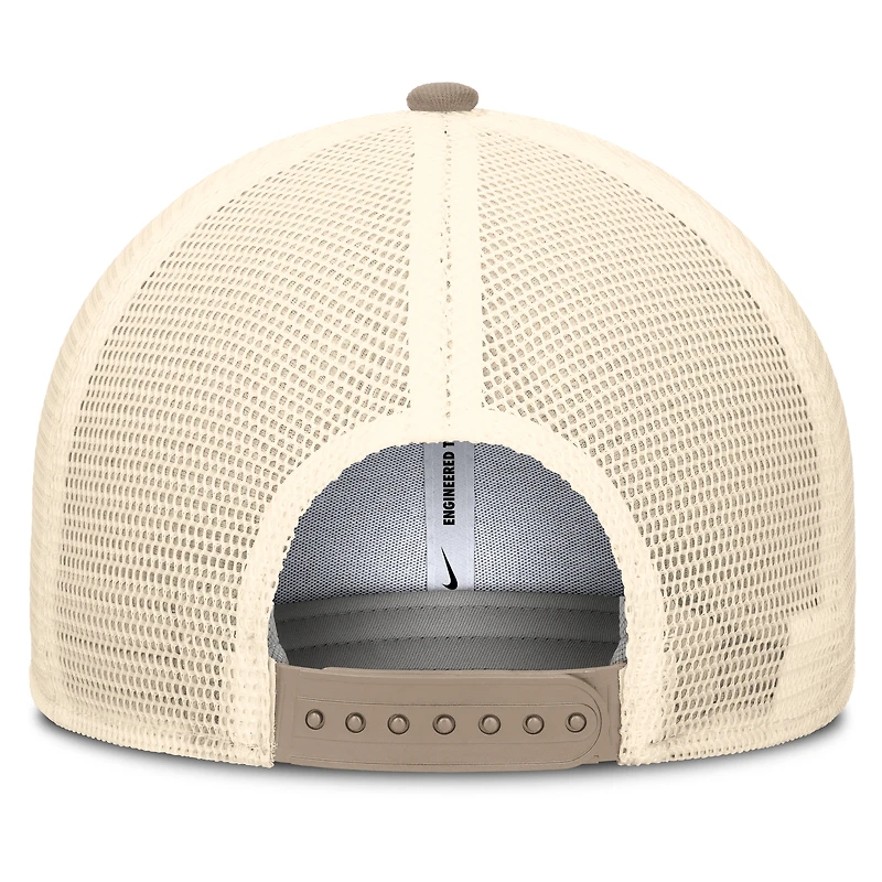 Casquette de camionneur ajustable Nike Natural Tampa Bay Rays Camo Natural Pack Rise pour homme
