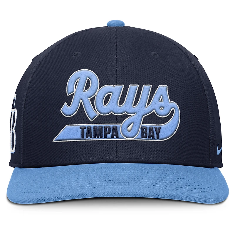 Casquette Nike Pro Performance Snapback bleu marine/bleu clair Tampa Bay Rays pour homme