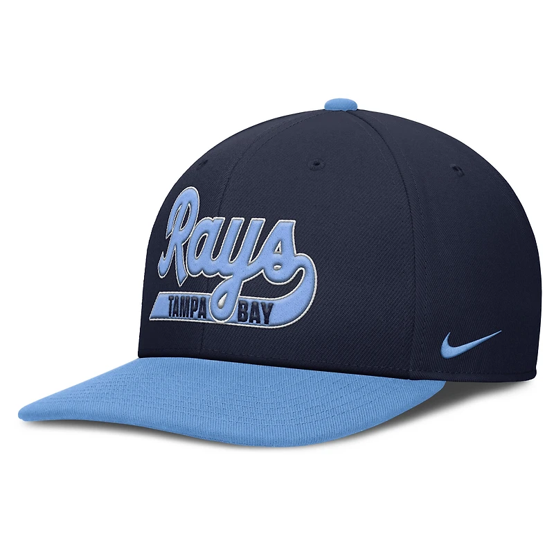 Casquette Nike Pro Performance Snapback bleu marine/bleu clair Tampa Bay Rays pour homme