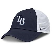 Casquette trucker ajustable Nike Tampa Bay Rays Club, bleu marine et blanche, pour homme