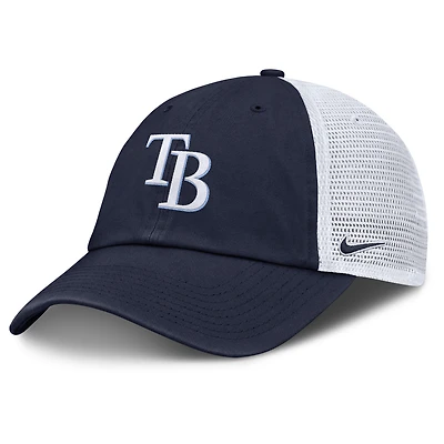 Casquette trucker ajustable Nike Tampa Bay Rays Club, bleu marine et blanche, pour homme