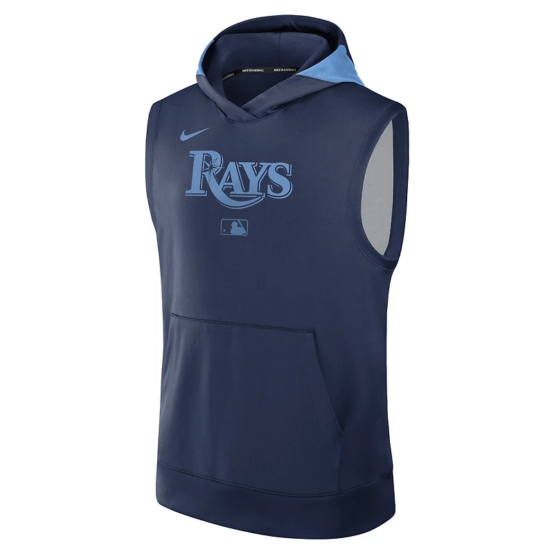 Men's Nike Navy Tampa Bay Rays Authentic Collection Dri-FIT Sleeveless Hoodie