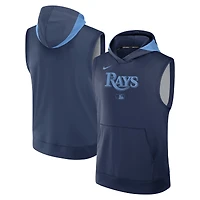 Men's Nike Navy Tampa Bay Rays Authentic Collection Dri-FIT Sleeveless Hoodie