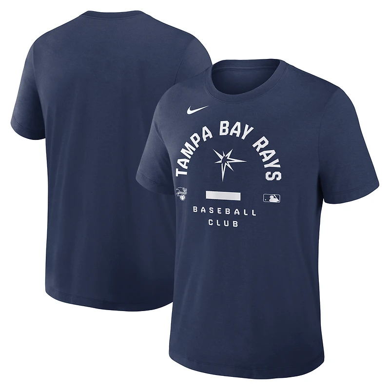 Men's Nike Navy Tampa Bay Rays Authentic Collection Early Work Tri-Blend Dri-FIT T-Shirt