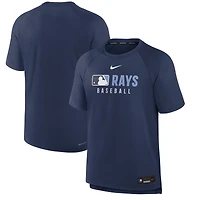 Men's Nike Navy Tampa Bay Rays Authentic Collection Pregame Raglan Dri-FIT T-Shirt