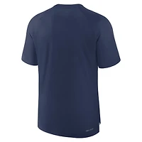 T-shirt raglan Nike bleu marine Tampa Bay Rays Authentic Collection pour homme, technologie Dri-FIT, avant-match