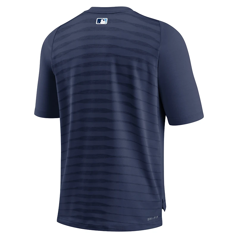 Men's Nike Navy Tampa Bay Rays Authentic Collection Pregame Raglan Performance V-Neck T-Shirt