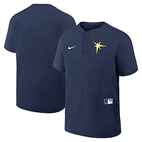 Coupe-vent Nike bleu marine Tampa Bay Rays Authentic Collection à manches courtes raglan pour homme
