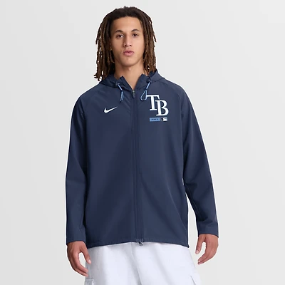 Men's Nike Navy Tampa Bay Rays Authentic Collection Raglan Therma-FIT Full-Zip Hooded Jacket