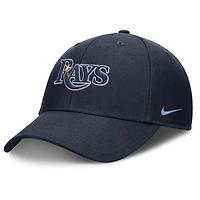 Casquette ajustable Nike Rise Gaberdine bleu marine pour homme des Tampa Bay Rays