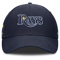 Casquette ajustable Nike Rise Gaberdine bleu marine pour homme des Tampa Bay Rays