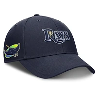 Casquette ajustable Nike Rise Gaberdine bleu marine pour homme des Tampa Bay Rays