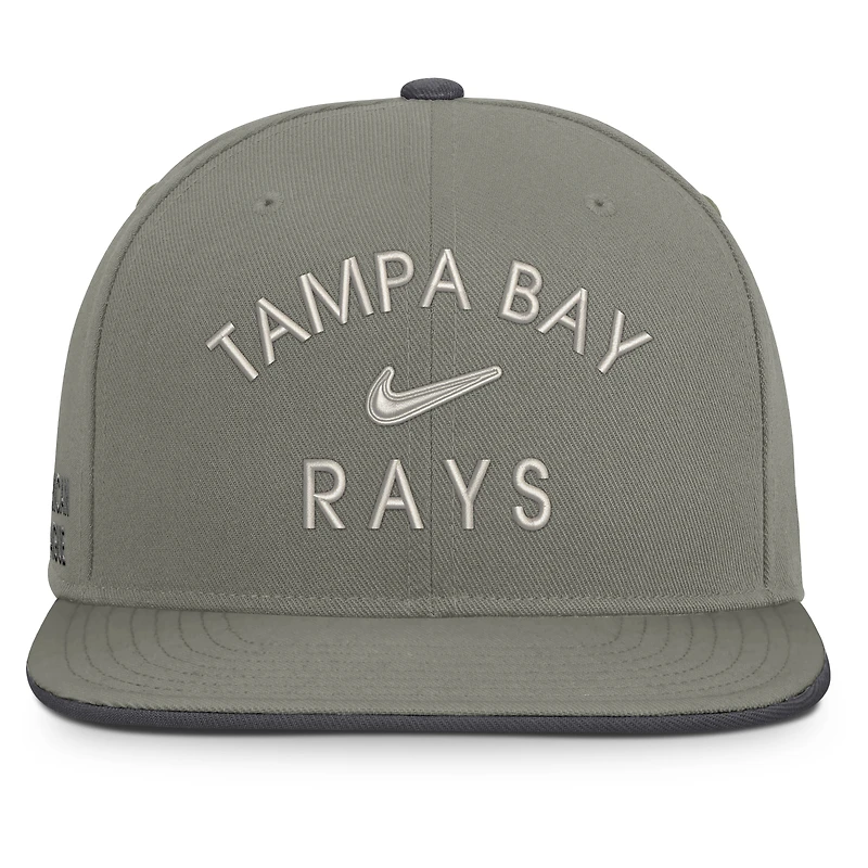 Casquette snapback Nike Pro Dri-FIT olive Tampa Bay Rays pour homme