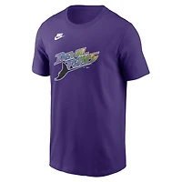 T-shirt Nike violet pour homme de la collection Cooperstown des Tampa Bay Rays