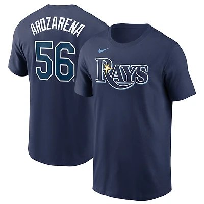 T-shirt avec nom et numéro des Rays de Tampa Bay Nike Randy Arozarena pour homme, bleu marine