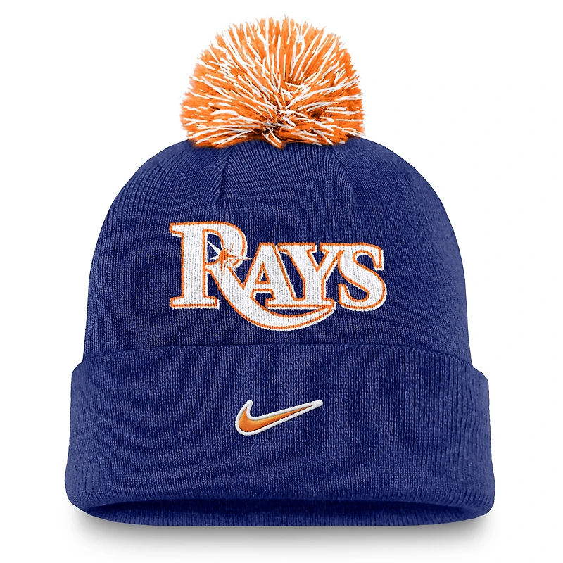 Men's Nike  Royal Tampa Bay Rays Peak Cuffed Knit Hat with Pom