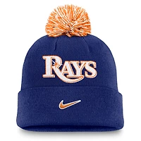 Men's Nike  Royal Tampa Bay Rays Peak Cuffed Knit Hat with Pom