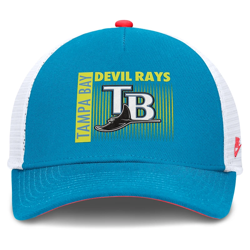 Casquette de camionneur ajustable Nike Teal Tampa Bay Rays Neon 90s Rise pour homme